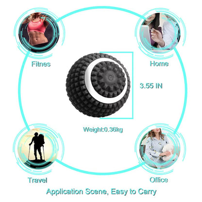 Electric Vibration Massage Ball for Deep Muscle Relaxation and Recovery - 10CM Silicone Fitness and Yoga Tool