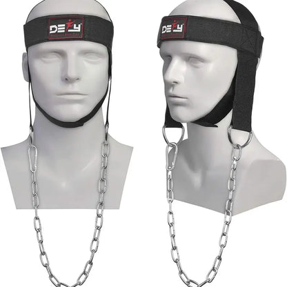 DEFY Neck Harness - Adjustable Weight Lifting Neck Exerciser for Enhanced Head and Neck Strength Training in Gym Settings (Black)
