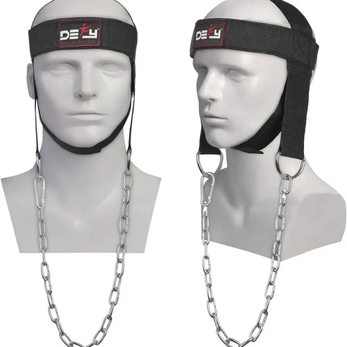 DEFY Neck Harness - Adjustable Weight Lifting Neck Exerciser for Enhanced Head and Neck Strength Training in Gym Settings (Black)