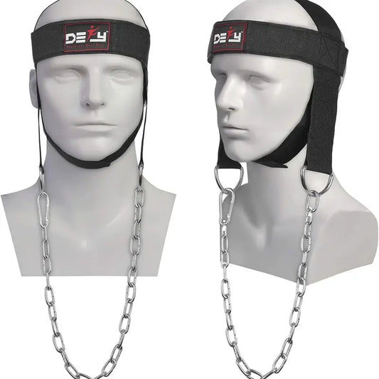 DEFY Neck Harness - Adjustable Weight Lifting Neck Exerciser for Enhanced Head and Neck Strength Training in Gym Settings (Black)