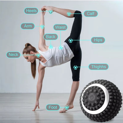 Electric Vibration Massage Ball for Deep Muscle Relaxation and Recovery - 10CM Silicone Fitness and Yoga Tool