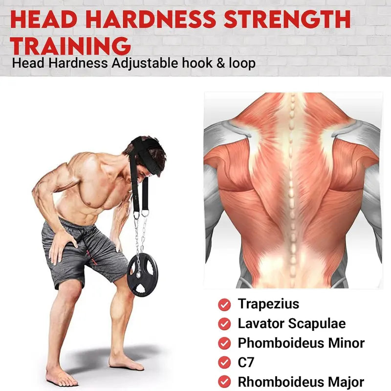 DEFY Neck Harness - Adjustable Weight Lifting Neck Exerciser for Enhanced Head and Neck Strength Training in Gym Settings (Black)