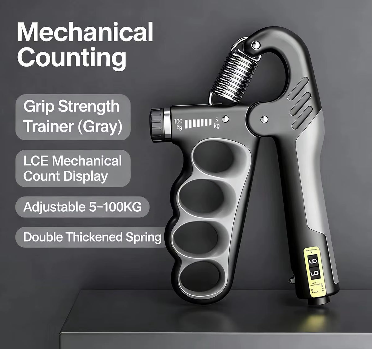 Adjustable Hand Gripper 5-100Kg for Forearm and Wrist Strength Training - Fitness Equipment for Muscle Recovery