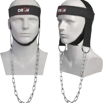 DEFY Neck Harness - Adjustable Weight Lifting Neck Exerciser for Enhanced Head and Neck Strength Training in Gym Settings (Black)