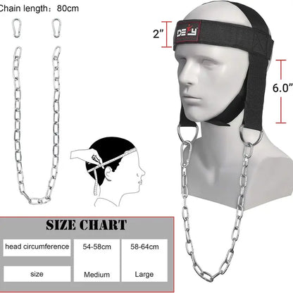 DEFY Neck Harness - Adjustable Weight Lifting Neck Exerciser for Enhanced Head and Neck Strength Training in Gym Settings (Black)